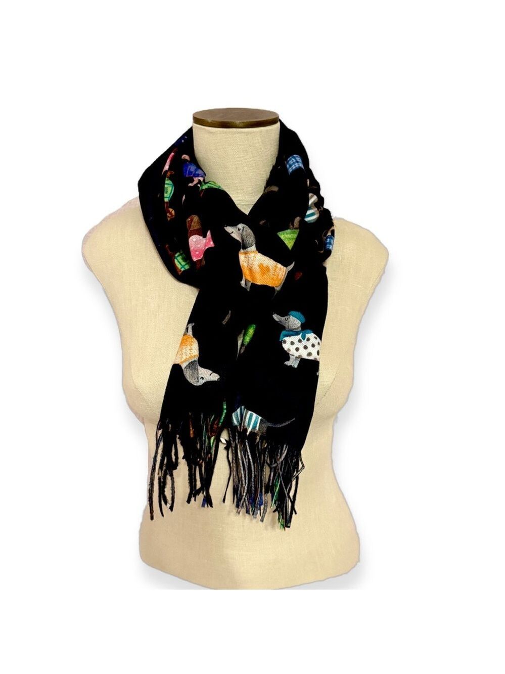 Dachshund Print Scarf Cashmere Feel Multiple Colors NWT - Picture 6 of 10